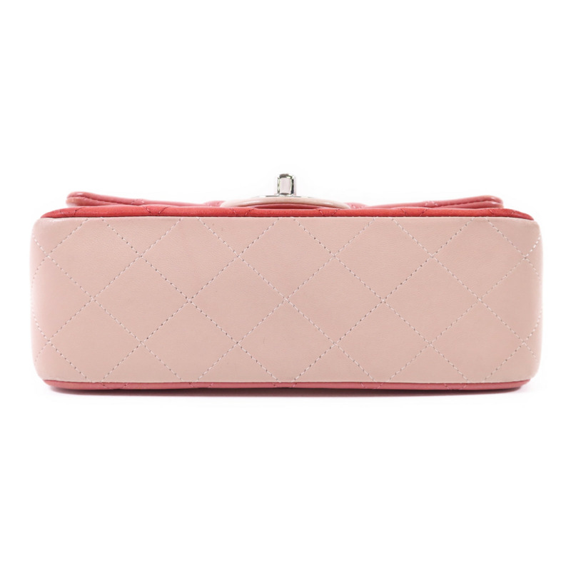 CHANEL 羊皮皮革Classic Flap 20銀扣鏈帶肩背袋-3