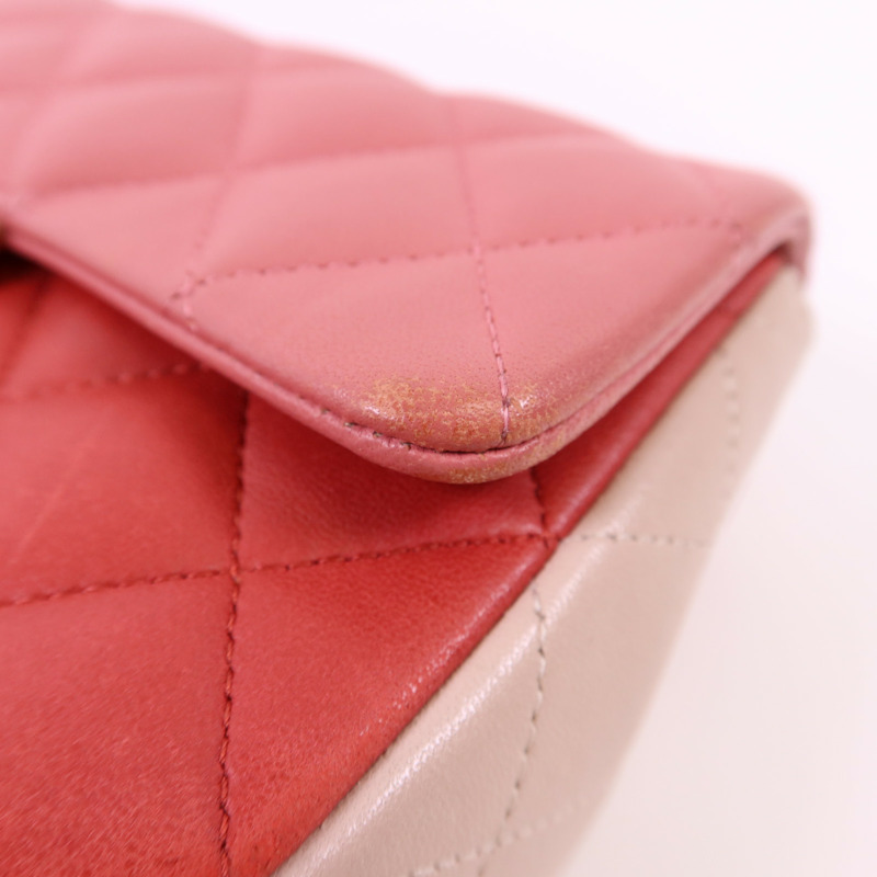 CHANEL 羊皮皮革Classic Flap 20銀扣鏈帶肩背袋-18