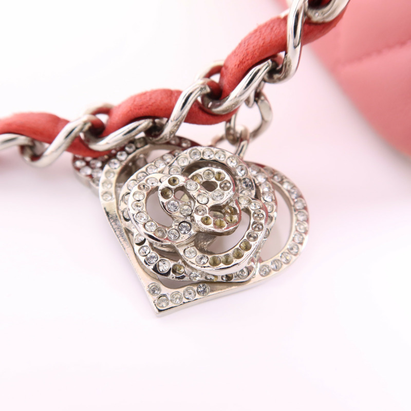 CHANEL 羊皮皮革Classic Flap 20銀扣鏈帶肩背袋-23