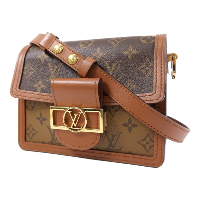 LOUIS VUITTON Monogram Reverse Mini Dauphine金扣肩背袋-2