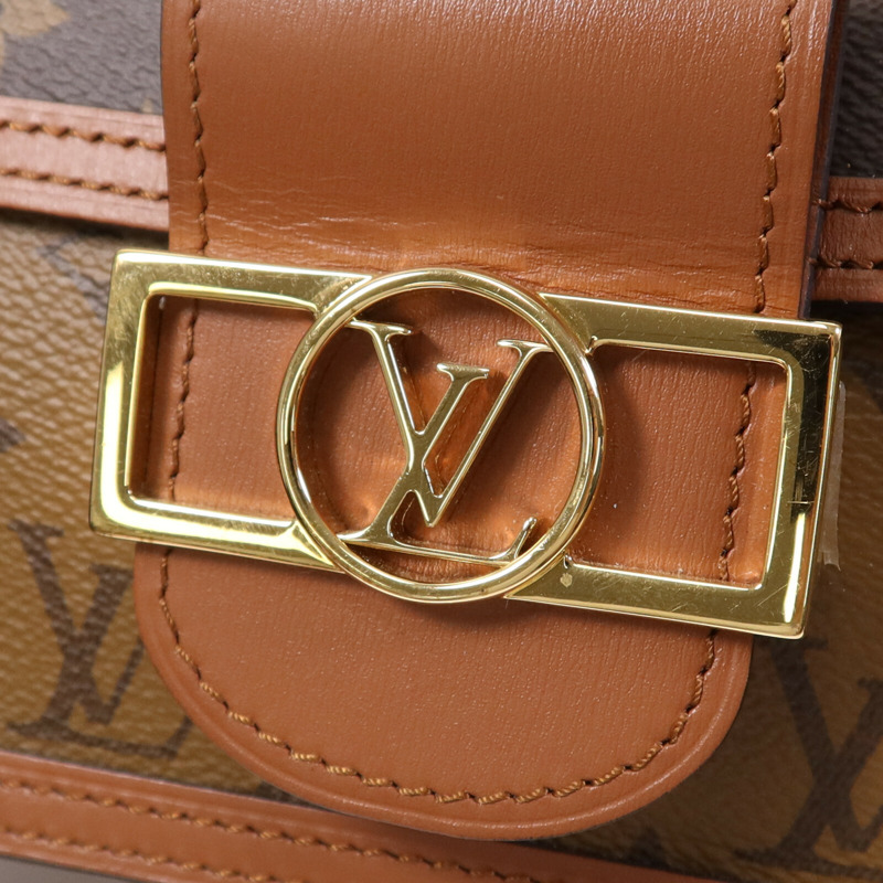 LOUIS VUITTON Monogram Reverse Mini Dauphine金扣肩背袋-11