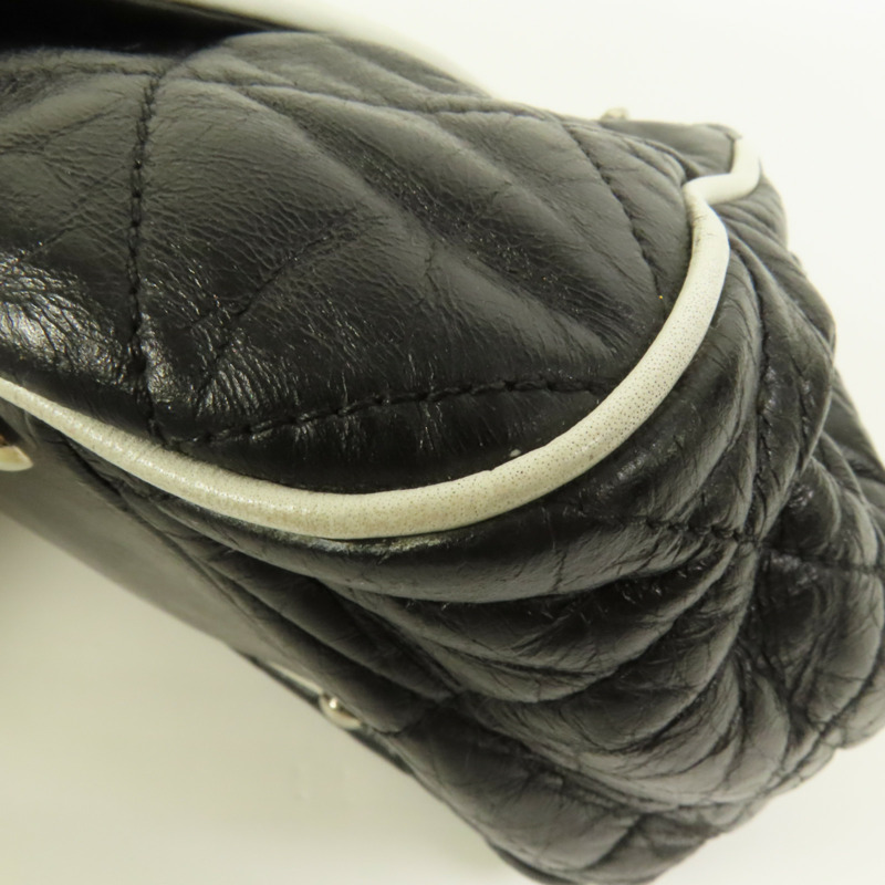 CHANEL 牛皮皮革West Accordion Flap Bag銀扣鏈帶肩背袋-10