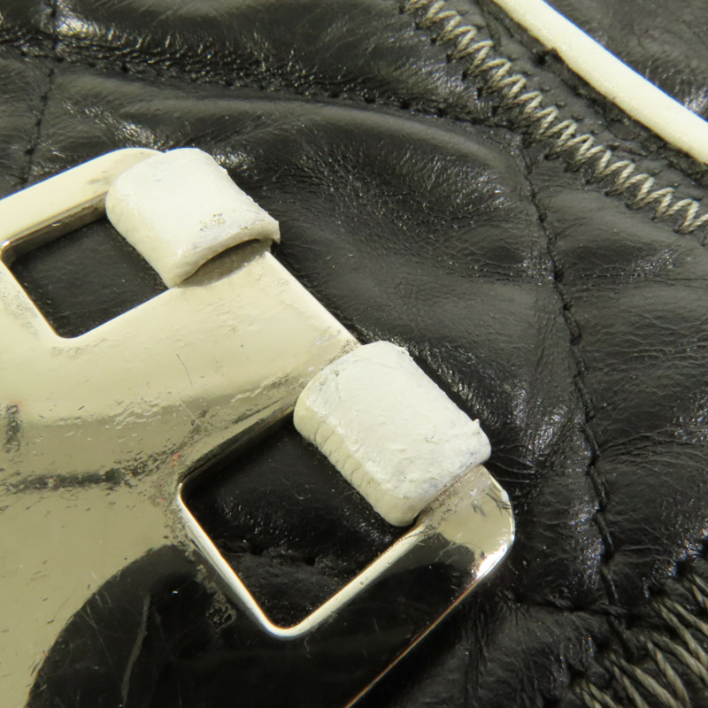 CHANEL 牛皮皮革West Accordion Flap Bag銀扣鏈帶肩背袋-13