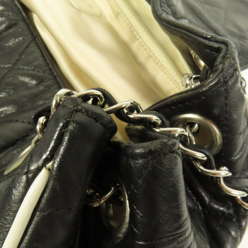 CHANEL 牛皮皮革West Accordion Flap Bag銀扣鏈帶肩背袋-15