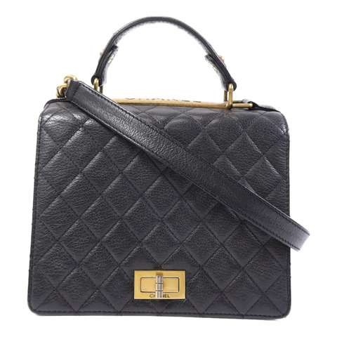 CHANEL 牛皮皮革Rita Top Handle Flap金扣鏈帶肩背袋