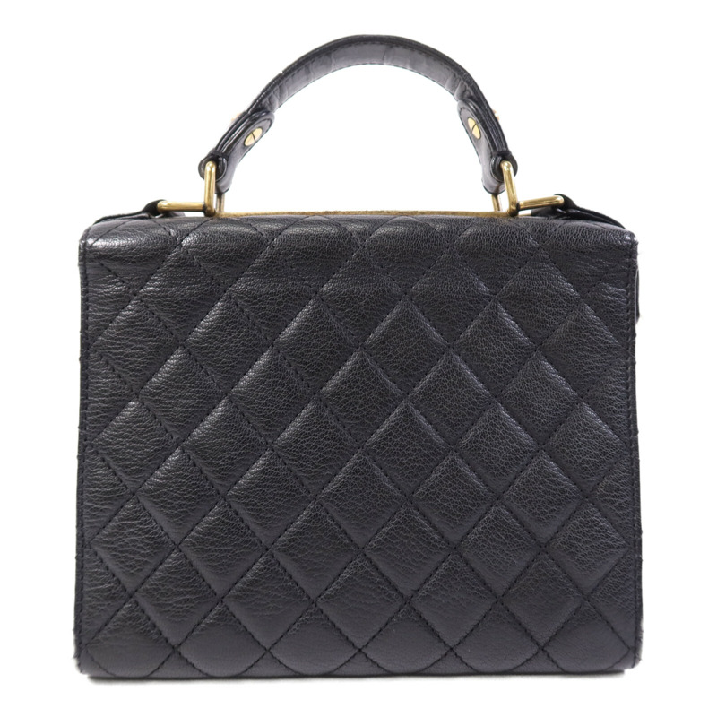 CHANEL 牛皮皮革Rita Top Handle Flap金扣鏈帶肩背袋-1