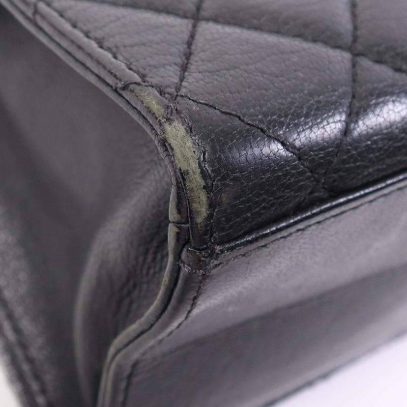 CHANEL 牛皮皮革Rita Top Handle Flap金扣鏈帶肩背袋-7