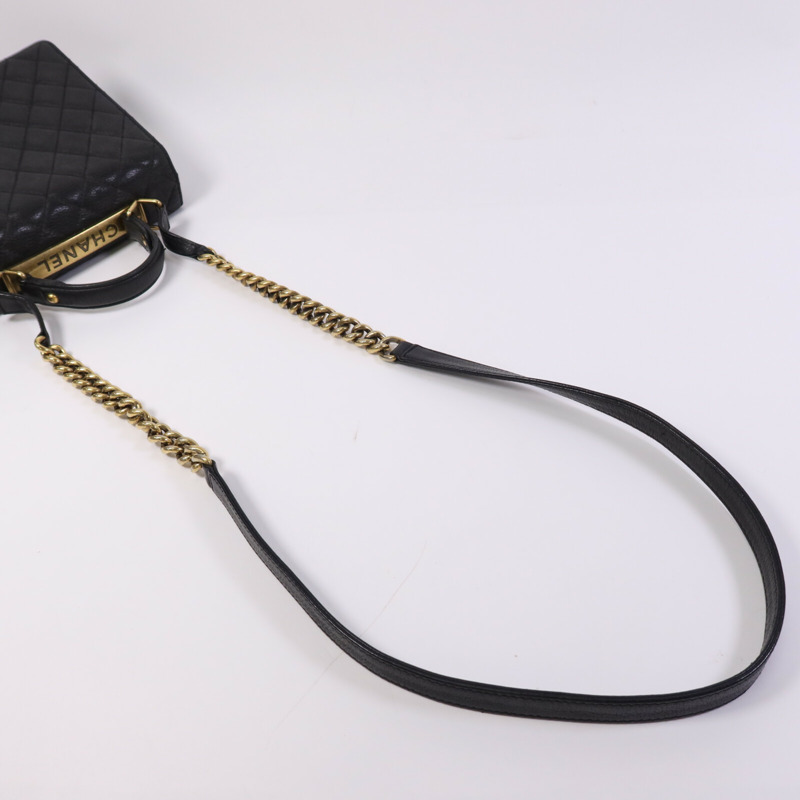 CHANEL 牛皮皮革Rita Top Handle Flap金扣鏈帶肩背袋-8