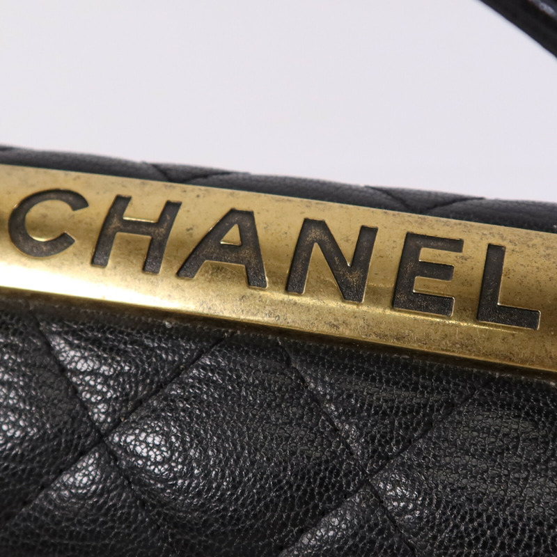 CHANEL 牛皮皮革Rita Top Handle Flap金扣鏈帶肩背袋-10