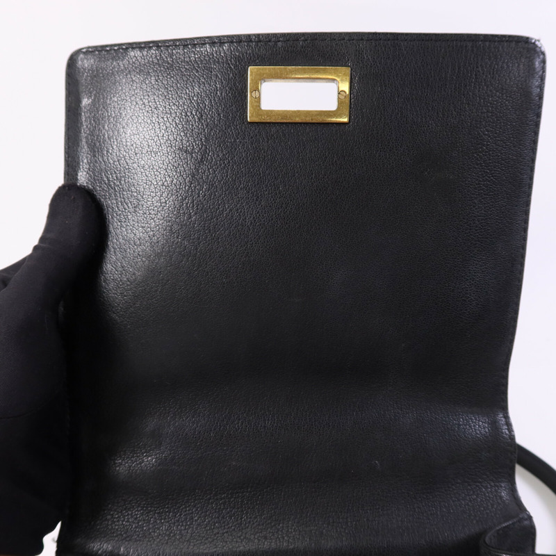 CHANEL 牛皮皮革Rita Top Handle Flap金扣鏈帶肩背袋-11