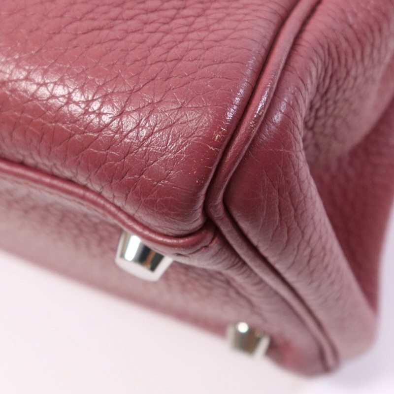 HERMES Togo皮革Kelly 28銀扣手挽肩背兩用袋Bois de Rose-9