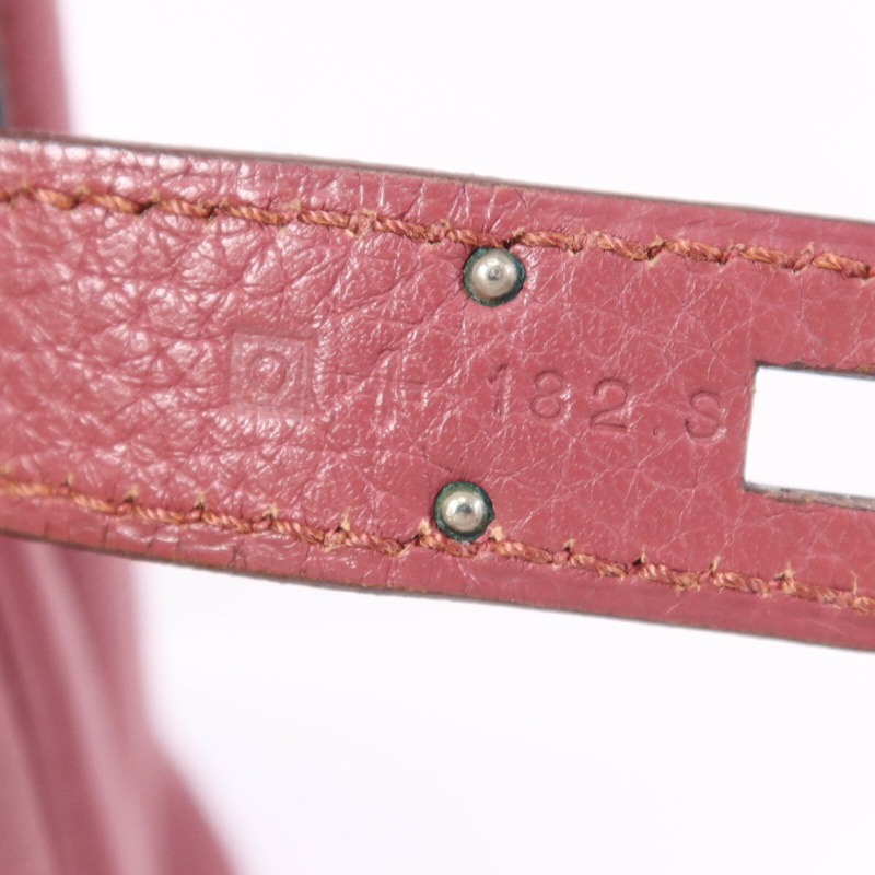 HERMES Togo皮革Kelly 28銀扣手挽肩背兩用袋Bois de Rose-14