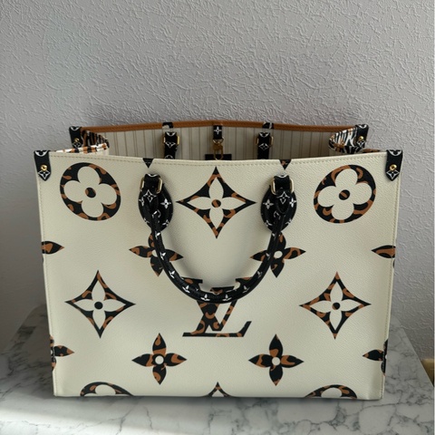 LV M44675豹紋雙面緹花on the go GM