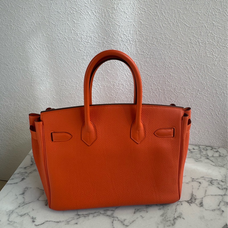 Hermes 9J橘金釦Birkin30-1