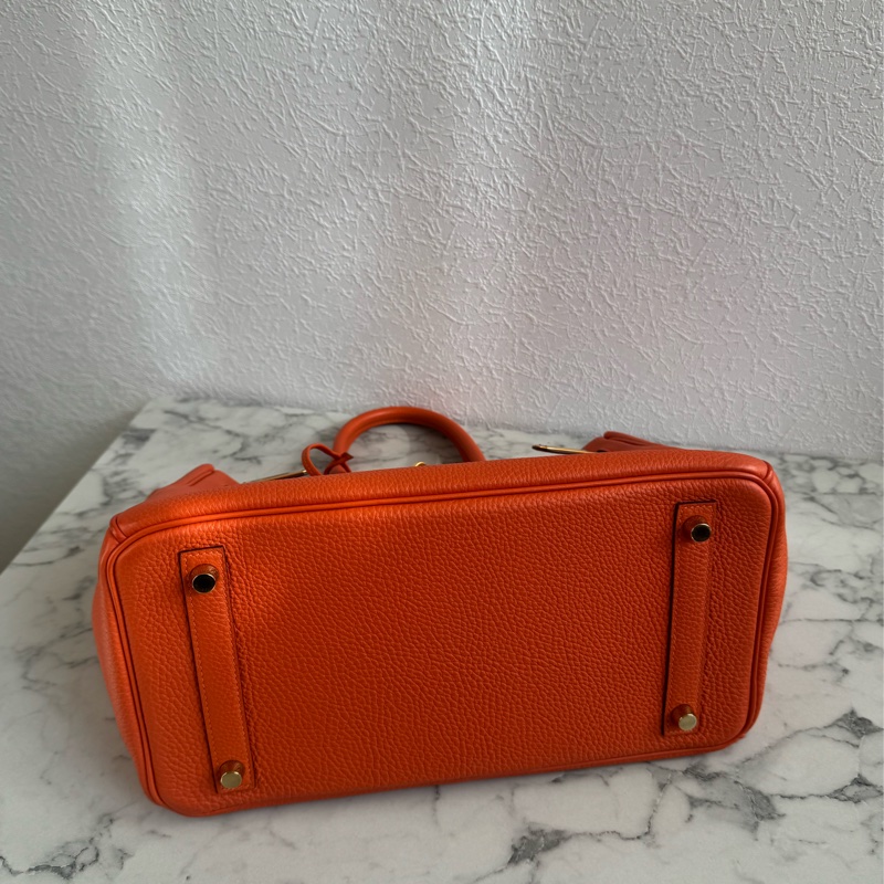 Hermes 9J橘金釦Birkin30-4