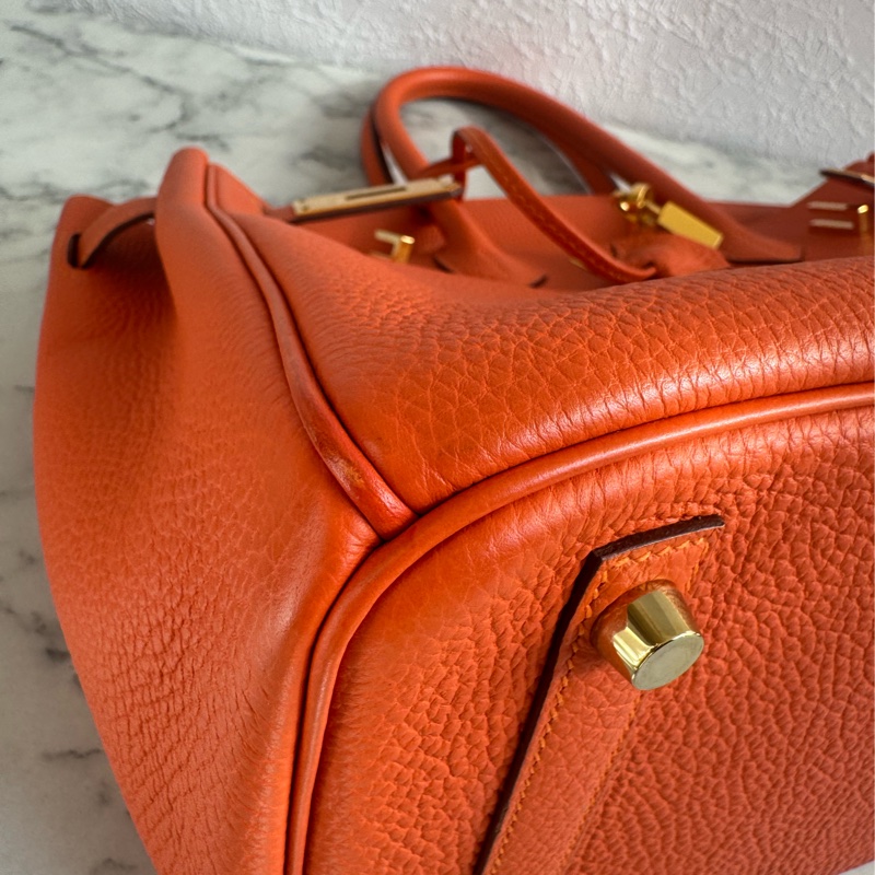 Hermes 9J橘金釦Birkin30-5