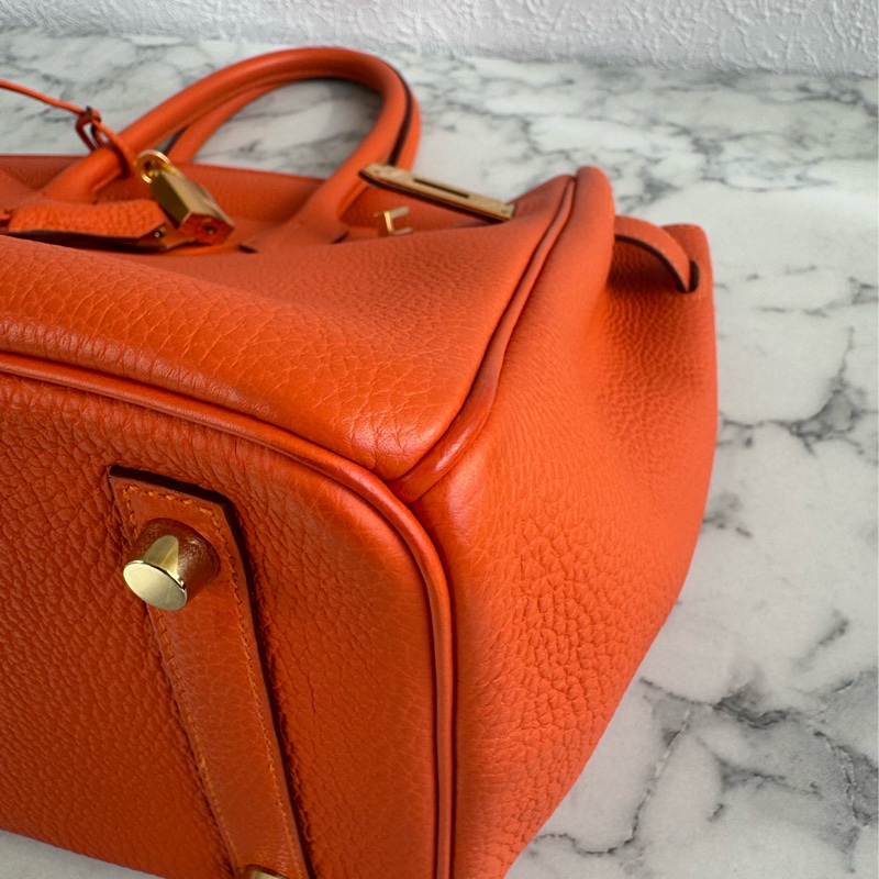 Hermes 9J橘金釦Birkin30-6