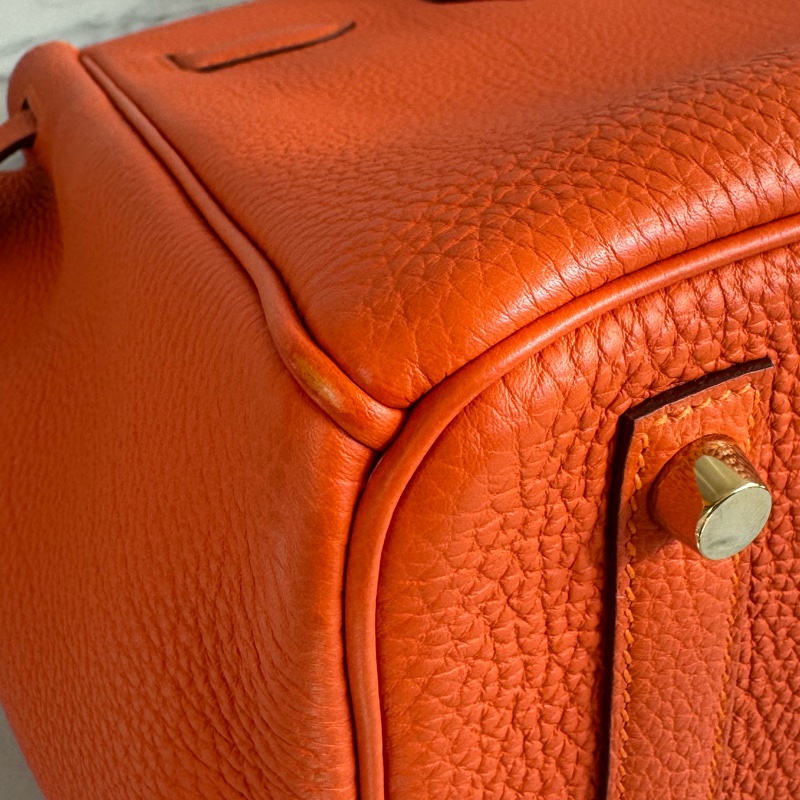 Hermes 9J橘金釦Birkin30-8