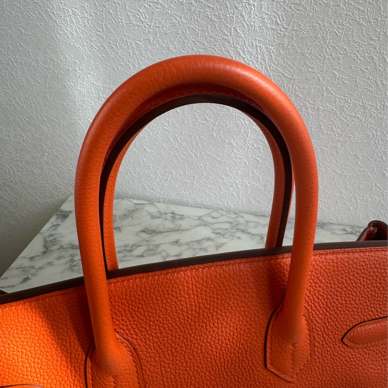 Hermes 9J橘金釦Birkin30-14