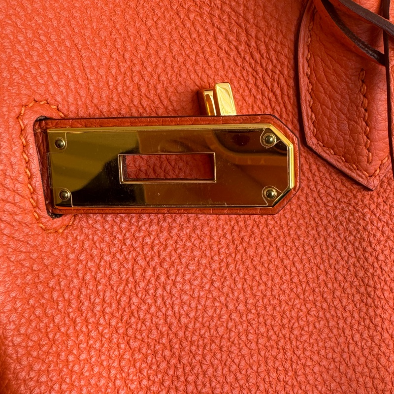 Hermes 9J橘金釦Birkin30-16