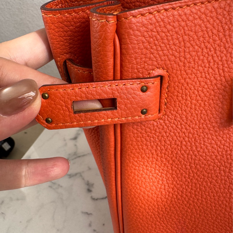 Hermes 9J橘金釦Birkin30-20