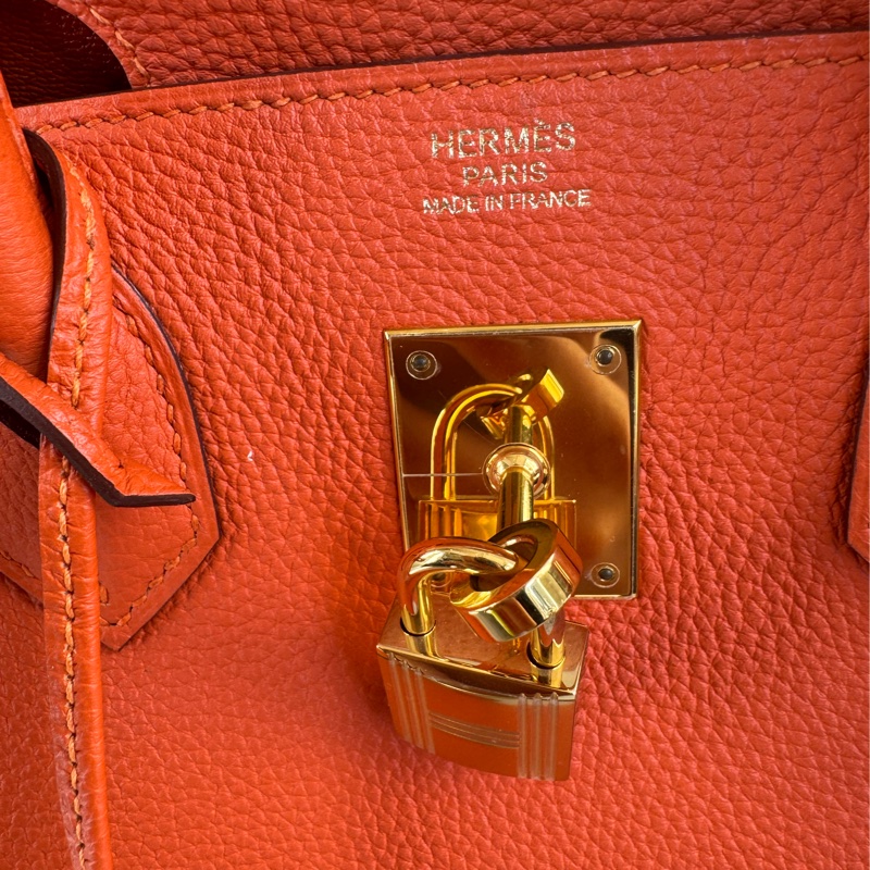 Hermes 9J橘金釦Birkin30-21