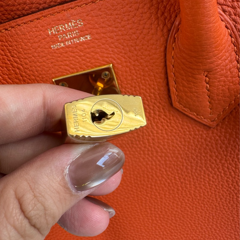 Hermes 9J橘金釦Birkin30-22
