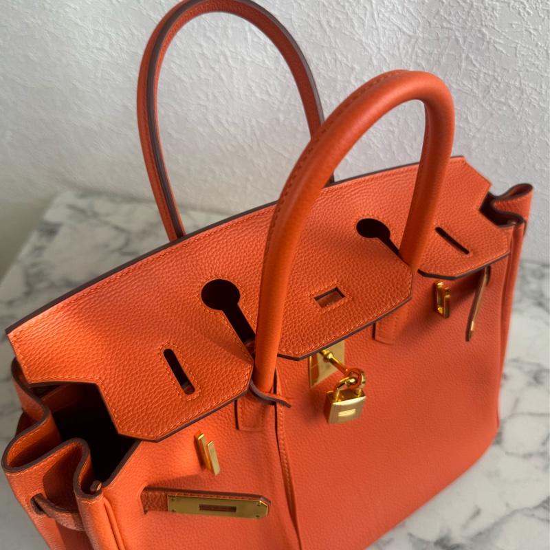 Hermes 9J橘金釦Birkin30-26