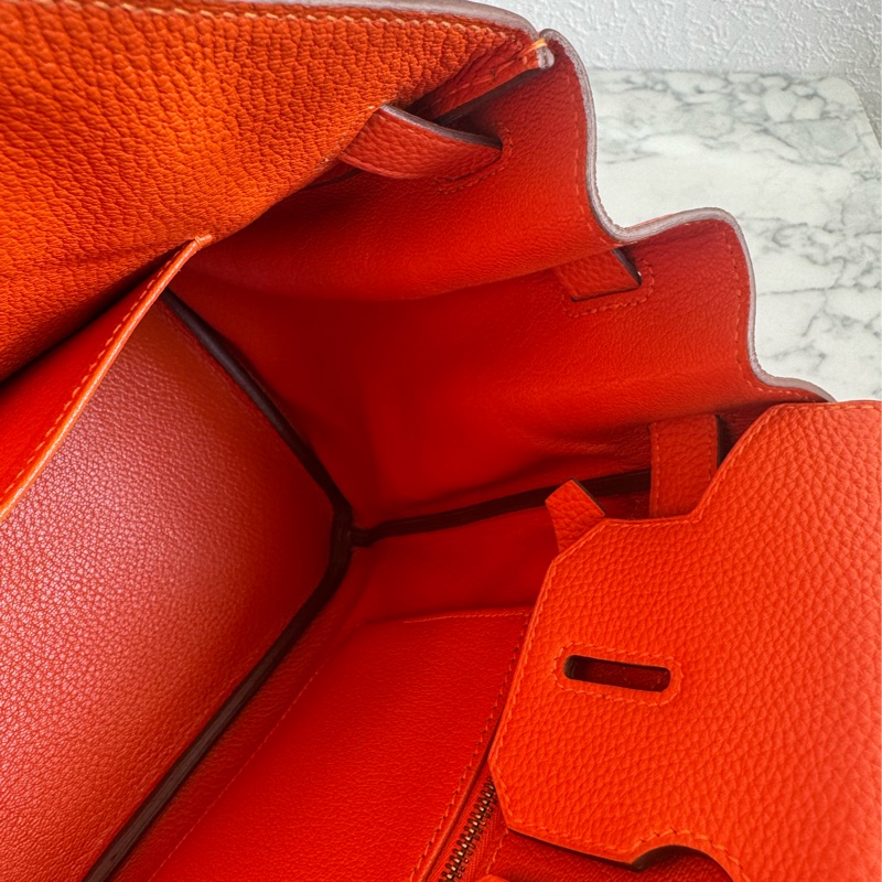Hermes 9J橘金釦Birkin30-32