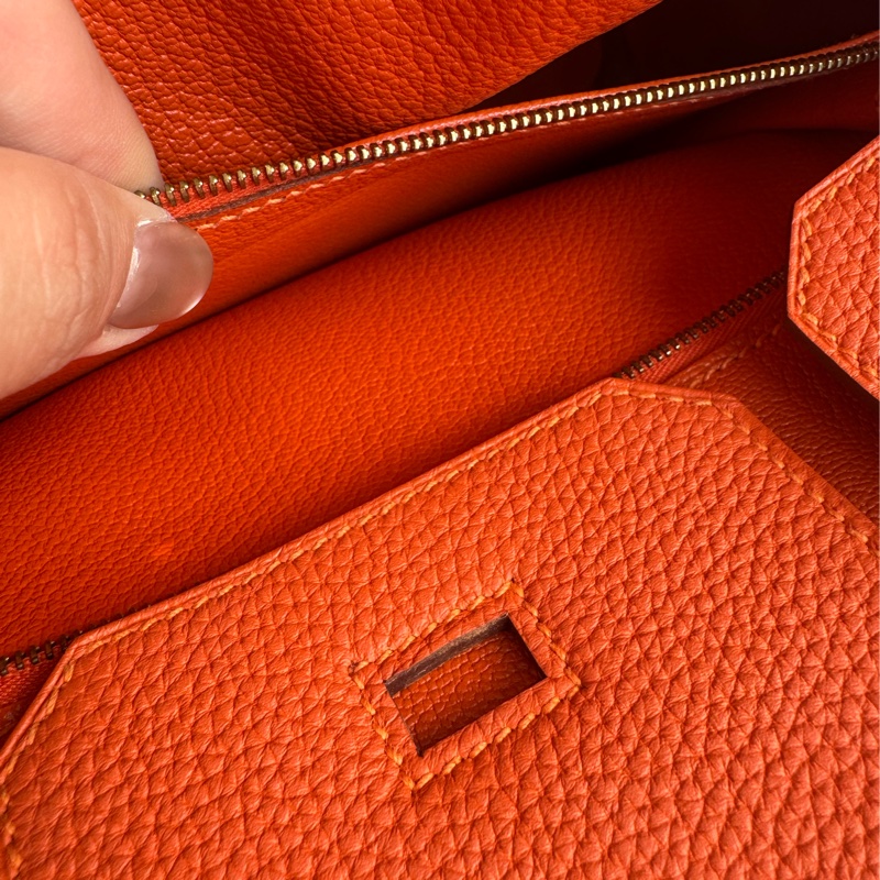 Hermes 9J橘金釦Birkin30-36