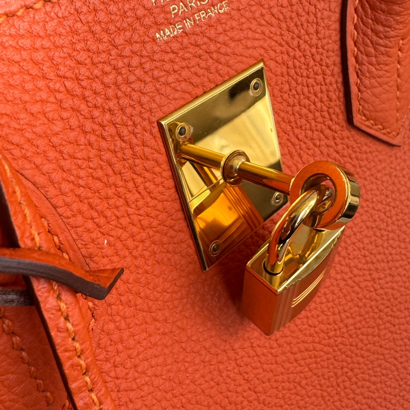 Hermes 9J橘金釦Birkin30-42