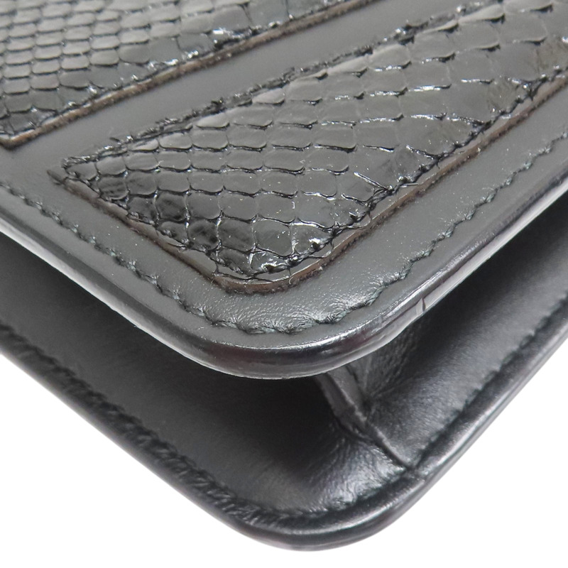 黑色 亮面特殊皮革 肩背包【 Bulgari 寶格麗 】-9