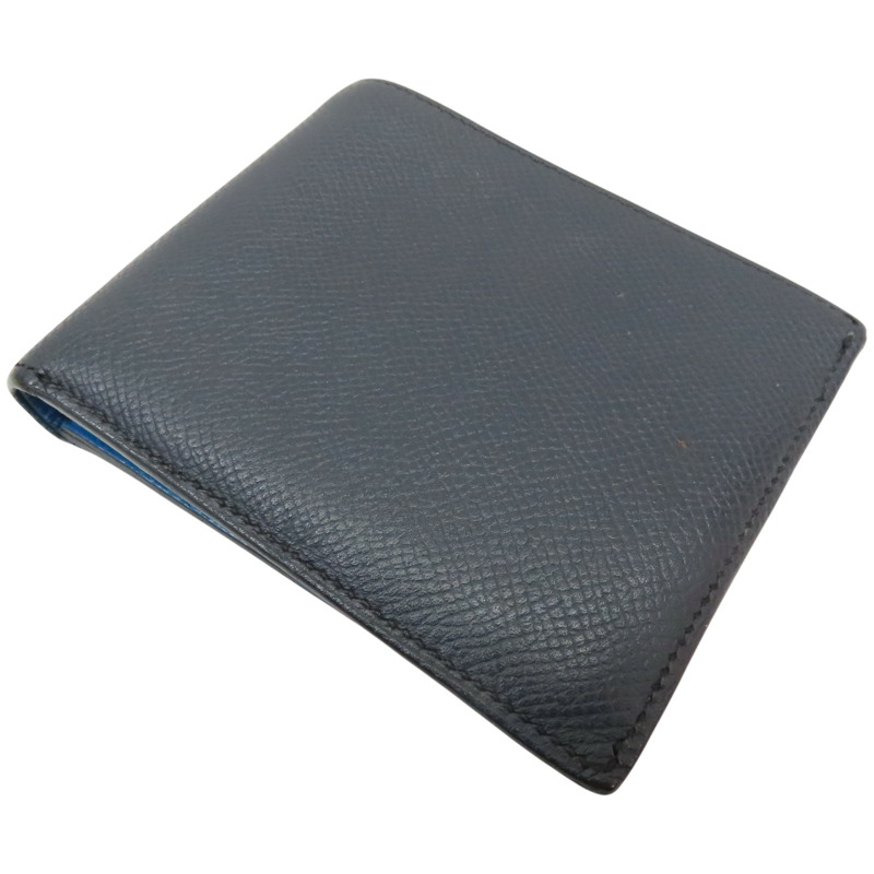 黑/藍色 Epsom牛皮 雙色 MC2 Copernic Compact 短夾 A刻【HERMES 愛馬仕】-2