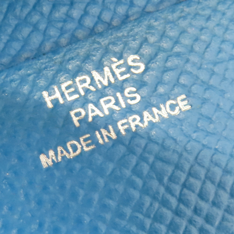 黑/藍色 Epsom牛皮 雙色 MC2 Copernic Compact 短夾 A刻【HERMES 愛馬仕】-8