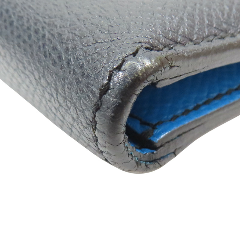 黑/藍色 Epsom牛皮 雙色 MC2 Copernic Compact 短夾 A刻【HERMES 愛馬仕】-13