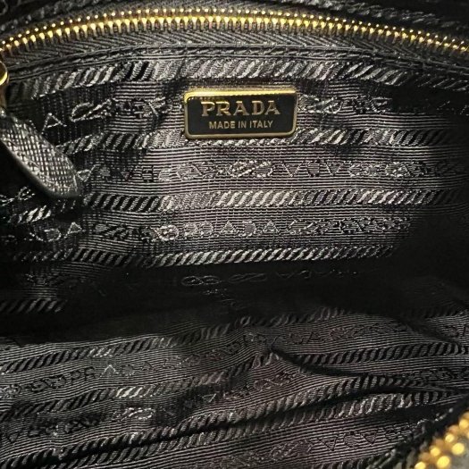 東區正精品㊣PRADA 1N204M HOBO 2005 全新黑色尼龍金三角牌皮革背帶單把手提包腋下包 RZ-2