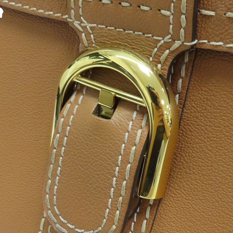 棕色 牛皮 Brillant MM 肩背包【Delvaux德爾沃】-11