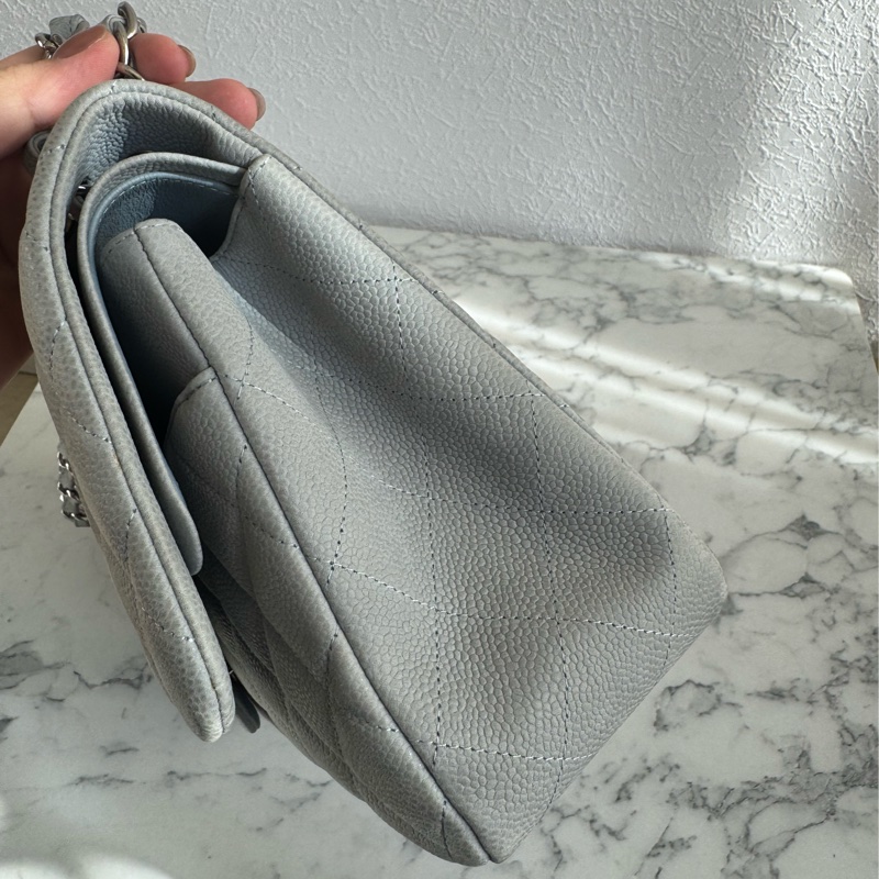 Chanel灰荔枝銀雙C jumbo-4