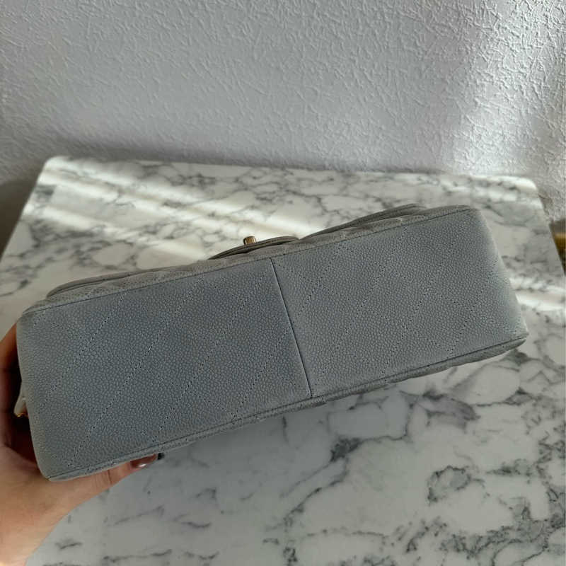 Chanel灰荔枝銀雙C jumbo-5