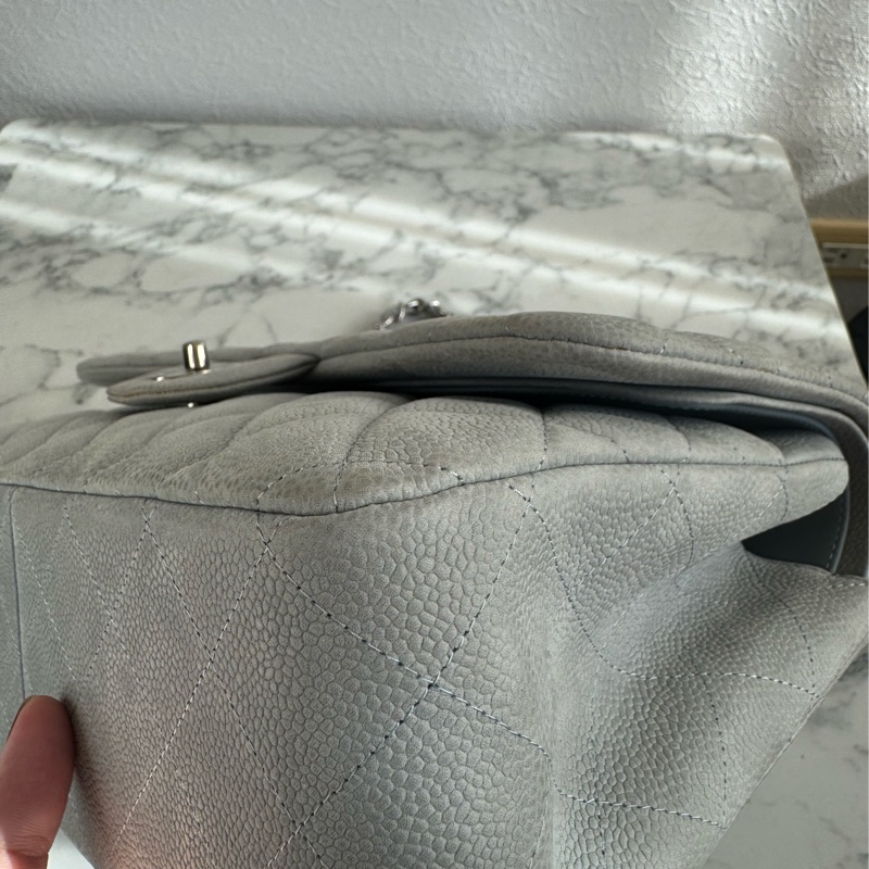 Chanel灰荔枝銀雙C jumbo-8