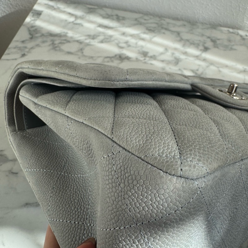 Chanel灰荔枝銀雙C jumbo-9