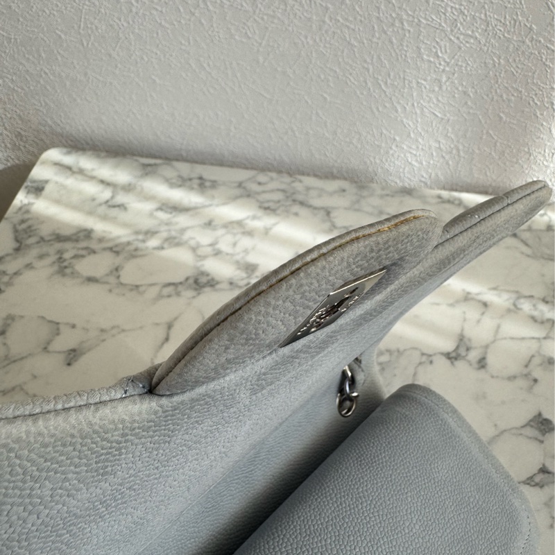 Chanel灰荔枝銀雙C jumbo-17