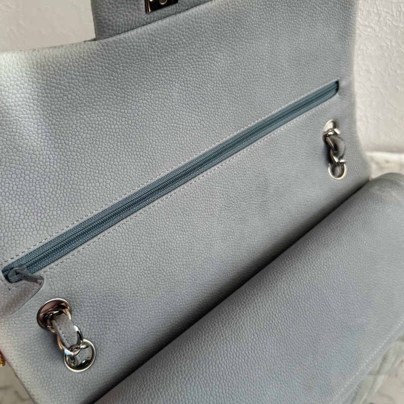 Chanel灰荔枝銀雙C jumbo-21