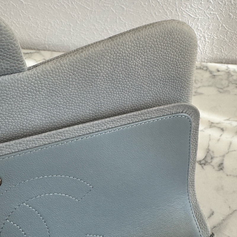 Chanel灰荔枝銀雙C jumbo-25