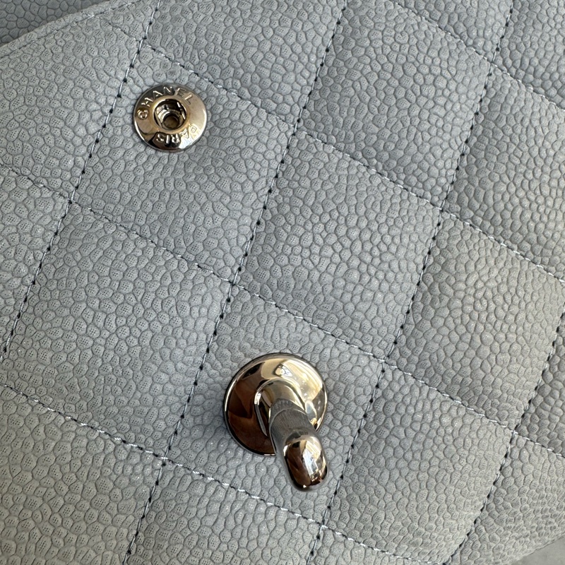 Chanel灰荔枝銀雙C jumbo-37