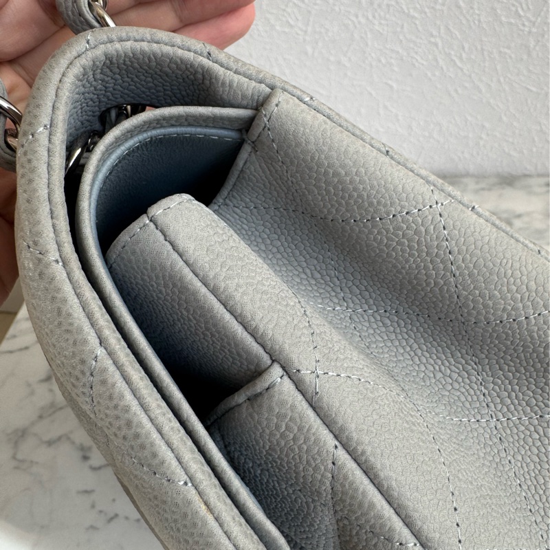 Chanel灰荔枝銀雙C jumbo-45