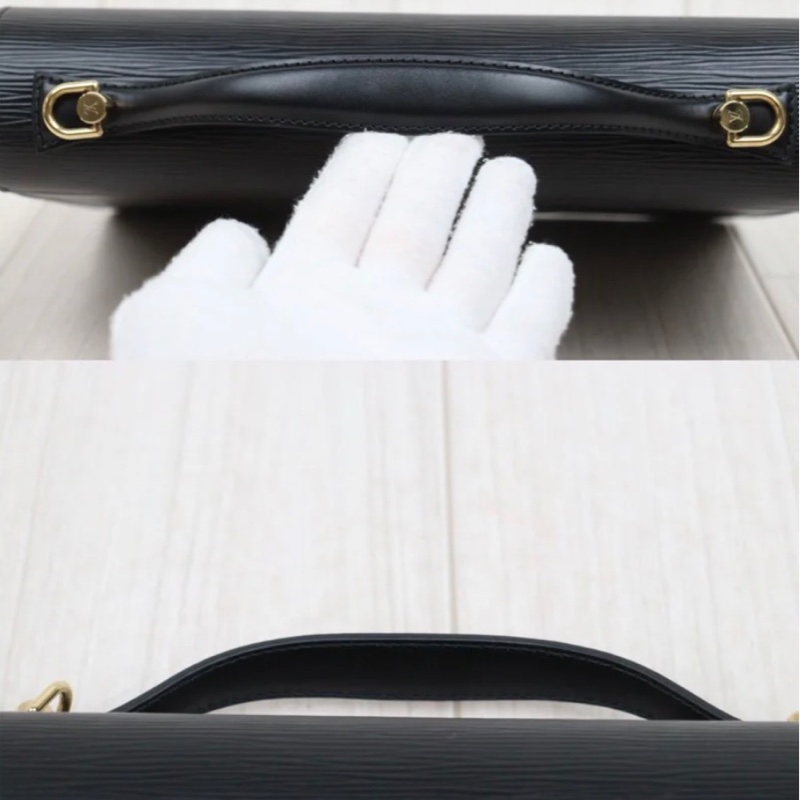 「JL精品代購」98新 LV 黑色水波紋 郵差 單肩包-4