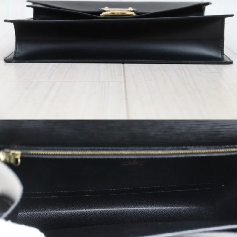 「JL精品代購」98新 LV 黑色水波紋 郵差 單肩包-5