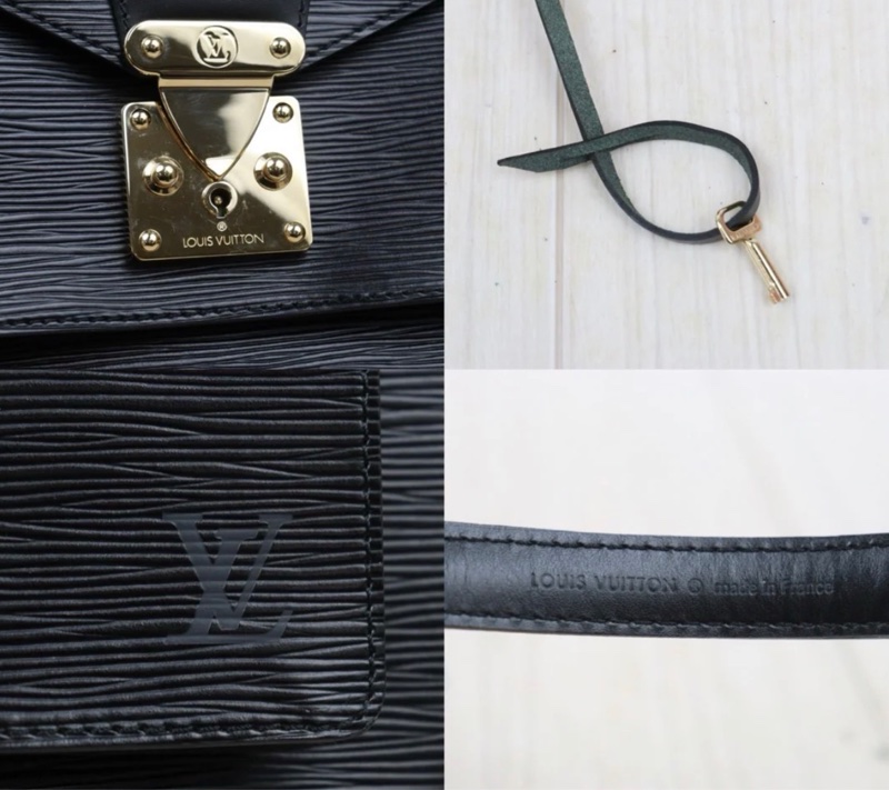 「JL精品代購」98新 LV 黑色水波紋 郵差 單肩包-9