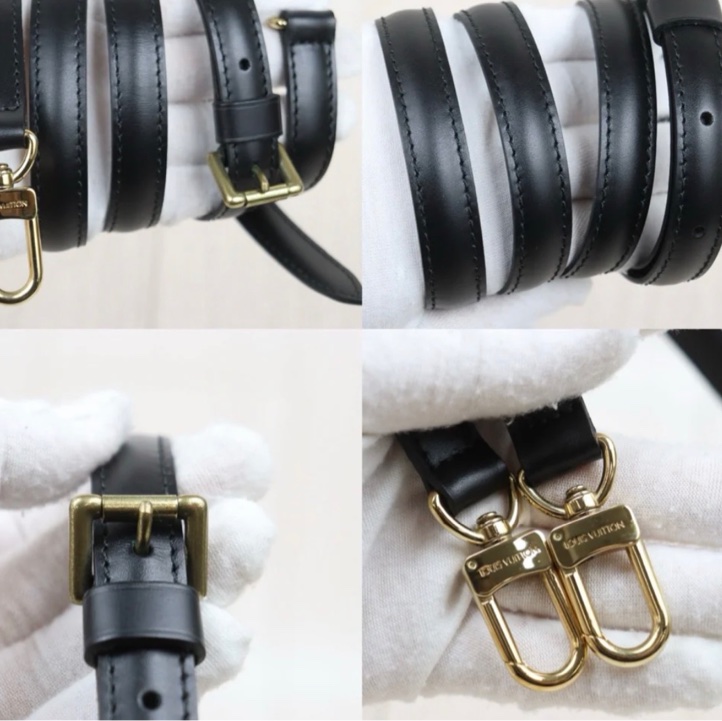 「JL精品代購」98新 LV 黑色水波紋 郵差 單肩包-10